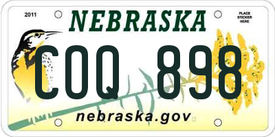 NE license plate COQ898