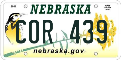 NE license plate COR439