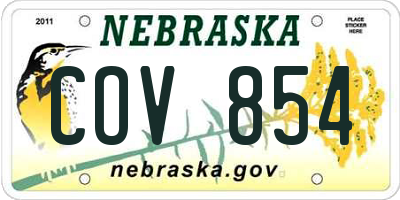 NE license plate COV854