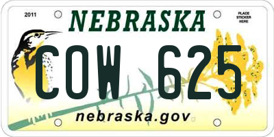 NE license plate COW625