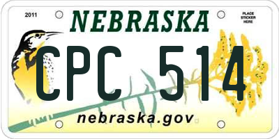 NE license plate CPC514