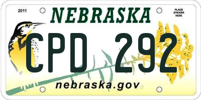 NE license plate CPD292