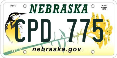 NE license plate CPD775