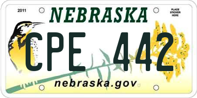 NE license plate CPE442