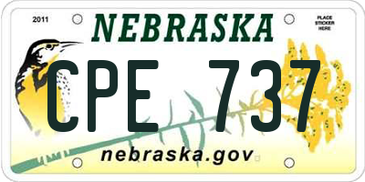 NE license plate CPE737