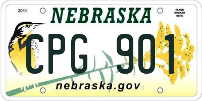 NE license plate CPG901