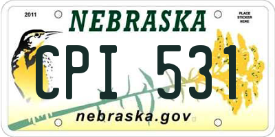 NE license plate CPI531