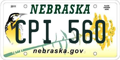 NE license plate CPI560
