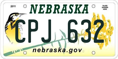 NE license plate CPJ632
