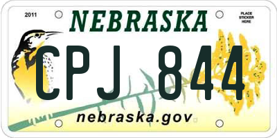 NE license plate CPJ844