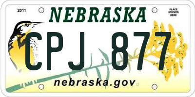 NE license plate CPJ877