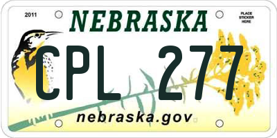 NE license plate CPL277