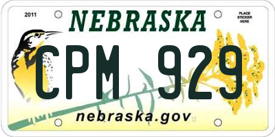 NE license plate CPM929