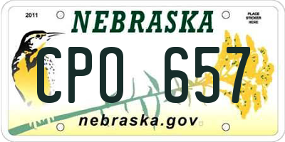 NE license plate CPO657