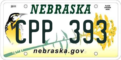 NE license plate CPP393