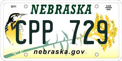 NE license plate CPP729