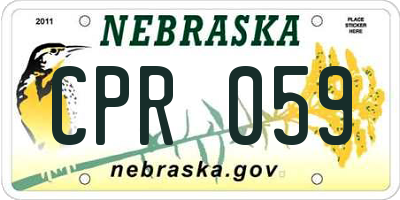 NE license plate CPR059