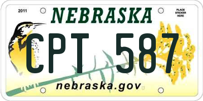 NE license plate CPT587