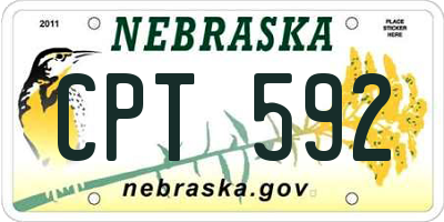 NE license plate CPT592