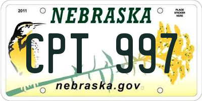 NE license plate CPT997