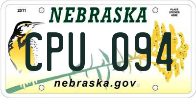NE license plate CPU094