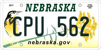 NE license plate CPU562
