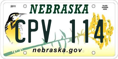 NE license plate CPV114