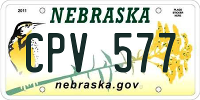 NE license plate CPV577