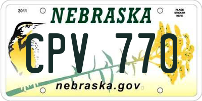 NE license plate CPV770