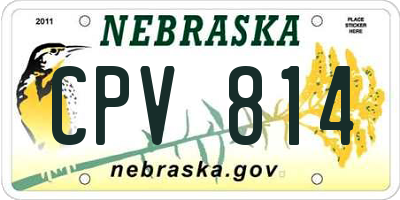 NE license plate CPV814