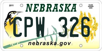 NE license plate CPW326