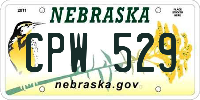 NE license plate CPW529