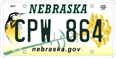 NE license plate CPW864