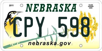 NE license plate CPY598