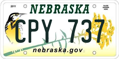 NE license plate CPY737