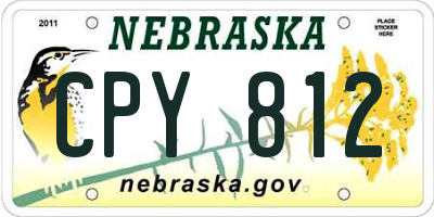 NE license plate CPY812