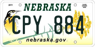 NE license plate CPY884