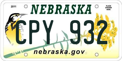 NE license plate CPY932