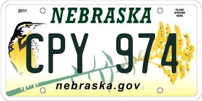 NE license plate CPY974