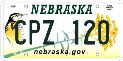 NE license plate CPZ120