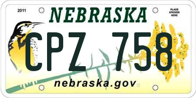 NE license plate CPZ758