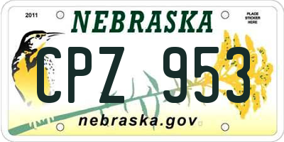NE license plate CPZ953