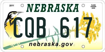 NE license plate CQB617