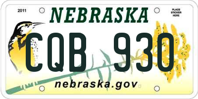 NE license plate CQB930