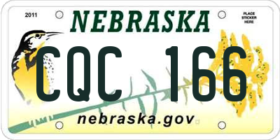 NE license plate CQC166