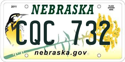 NE license plate CQC732