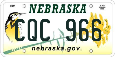 NE license plate CQC966