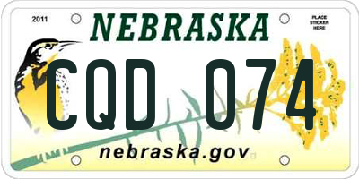 NE license plate CQD074