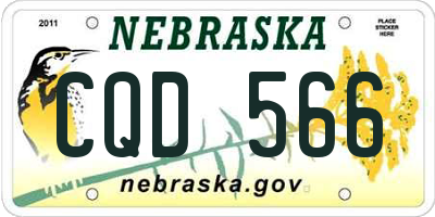 NE license plate CQD566