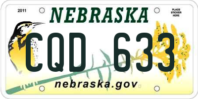 NE license plate CQD633